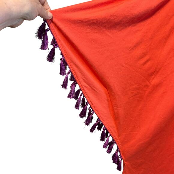 Roamans Top Poncho NWOT 3X 30/32 Embroidery Sequins Tassel Tie Art to Wear - Picture 5 of 9